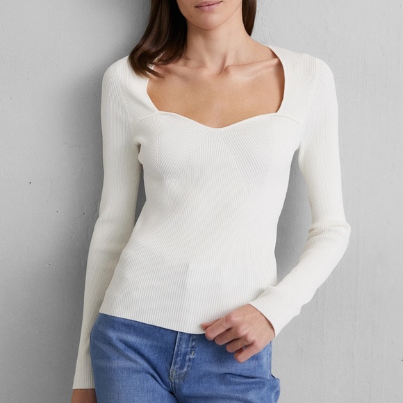Veronica Beard Tops - New Veronica Beard Gladys Ribbed Sweatheart Top